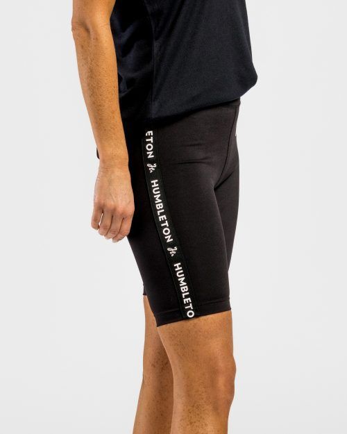 Kortare tights för padel, svart med revärer