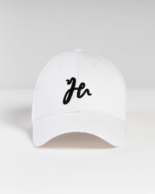 White exclusive cap with black embroidery