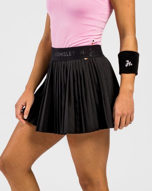Plisserade kjol för padel svart - fram