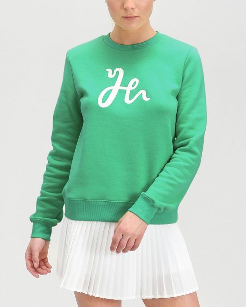 Off Court Sweatshirt för padelspelare. Exklusiva broderier. Spring Green.