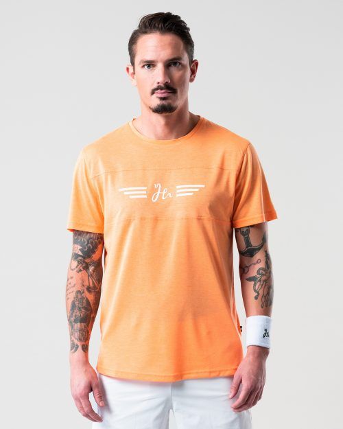 Ljusorange Padel T-shirt från Humbleton i sällsynt skönt material