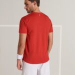 Röd henley t-shirt träning