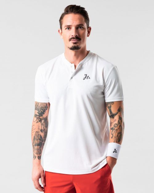 White t-shirt / henley for padel from Humbleton