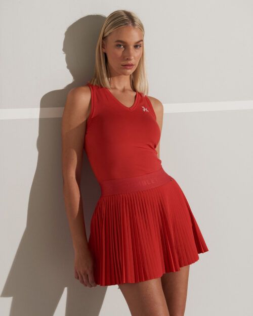 Plisserad kjol röd
