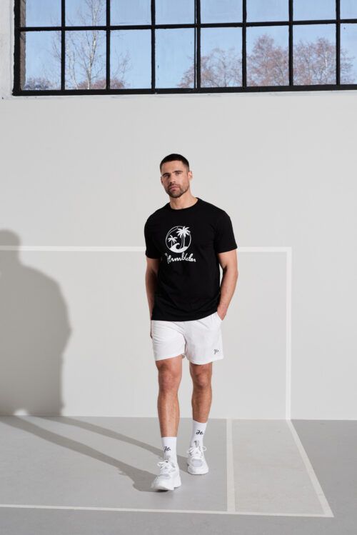 svart unisex t-shirt med palm tryck