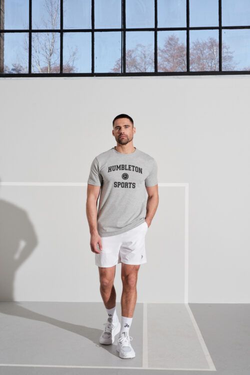 grå unisex t-shirt college tryck